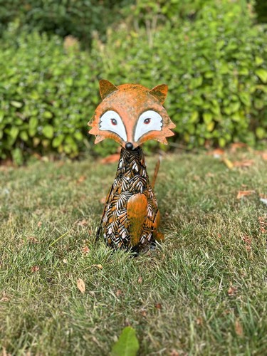 Metal fox garden ornament - metal,