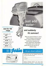 1962 Advert for 'PERKINS' Marine Outboard Motor Range Original Print Ad Ephemera