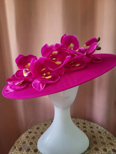 Fascinator pink with flowers - fascinator,
