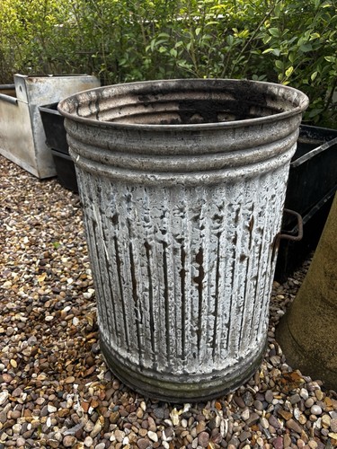 Metal galvanised garden bin - metal,