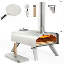 12" Portable Pizza Oven Wood Fired Pellet Grill BBQ Pizza Maker Stainless Steel