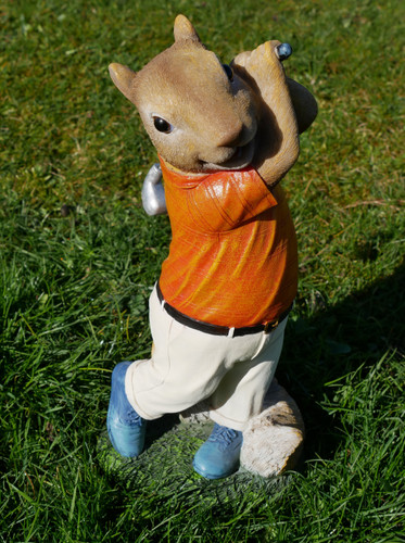 Golfer squirrel garden - golfer,