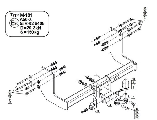 Flange neck tow bar for - tow,