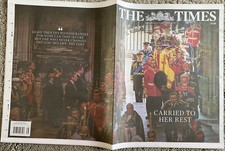 The Times Newspaper UK Tuesday 20th September 2022 Queen Elizabeth II Funeral