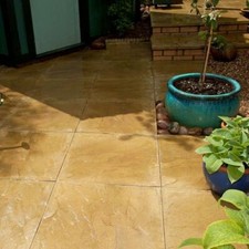 Bretts Broadway Riven Garden & Landscape Paving Slabs in Buff