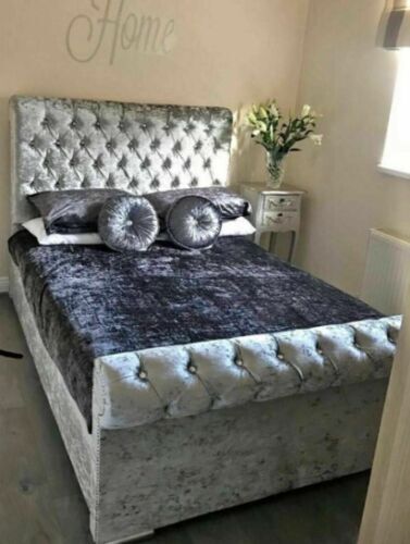 New silver crushed velvet - new,