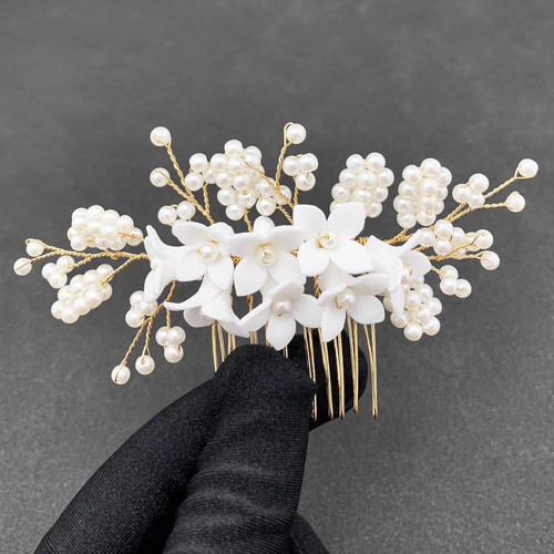 Bridal ceramic flower hair - flower,