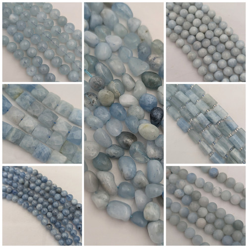 Aquamarine gemstone beads - aquamarine,