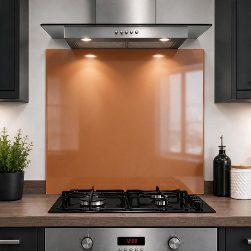 Copper glass splashback 6mm - glass,