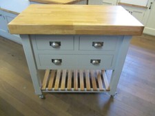 900mm x 600mm MURDOCH TROON FREESTANDING PAINTED PINE BUTCHERS BLOCK OAK WORKTOP