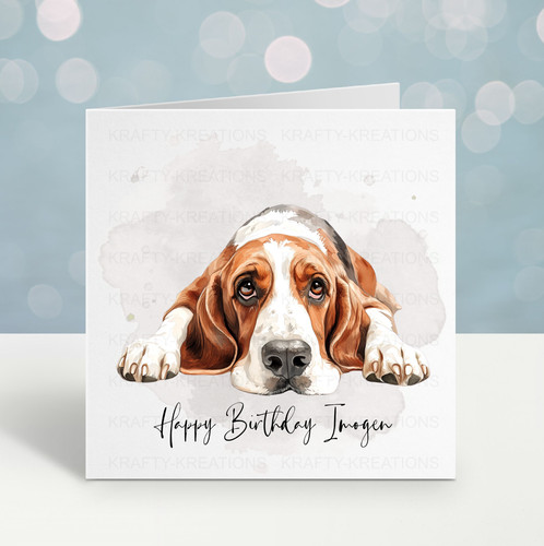 Bassett hound birthday card - hound,