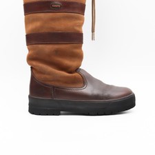 Dubarry Womens Knee High Boots Brown Size UK 4 Leather Boots