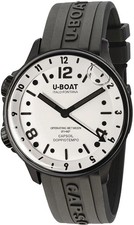 U-Boat 8889/A Capsoil Doppiotempo DLC GMT black Rubber Men's Watch NEW