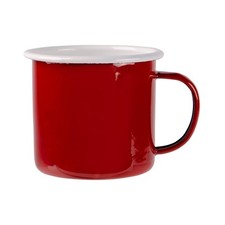 1x Red 375ml Coloured Enamel Mug Metal Camping Tea Coffee Cups Set