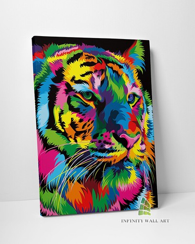 Tiger abstract canvas - tiger, art