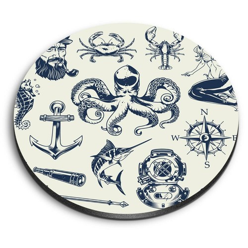 Round mdf magnets vintage - magnets,