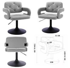 2 X Grey Beauty Spa Salon Gas Lift Hairdressing Salon Chairs Faux Leather