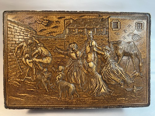 Vintage leather over wood - leather,
