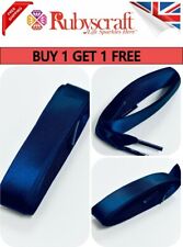 DARK BLUE Satin Smooth Shoelace Ribbon For Shoes & Trainers, Buy 1 Get 1 Free