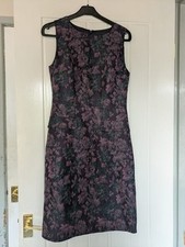 Laura Ashley Pure Wool Pinafore Dress, Navy/Purple, Size 8 