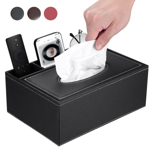 Leather tissue box holder - leather,