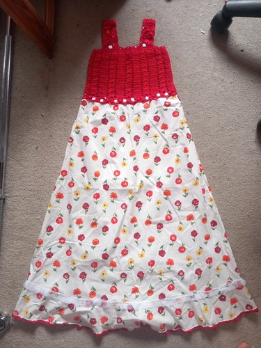 Handmade red crochet flower - crochet,