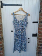 L.K. BENNETT WOMENS BLUE 100% SILK DRESS - BLOOMSBURY GROUP STYLE DESIGN - UK 8