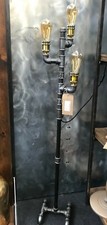 Industrial Floor Lamp, Steampunk, Retro, Triple Edison Bulb