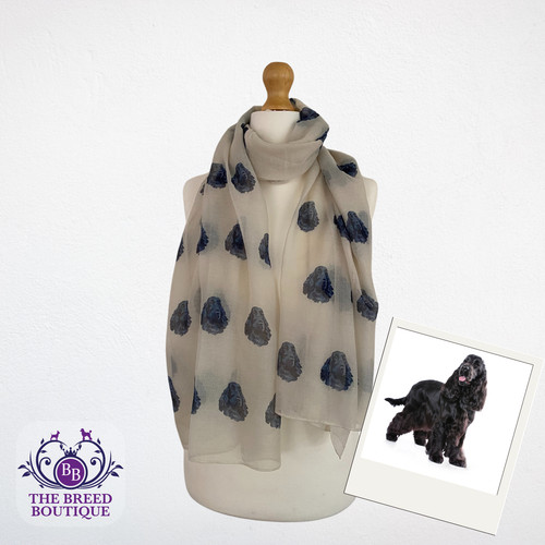 Black cocker spaniel scarf - black,