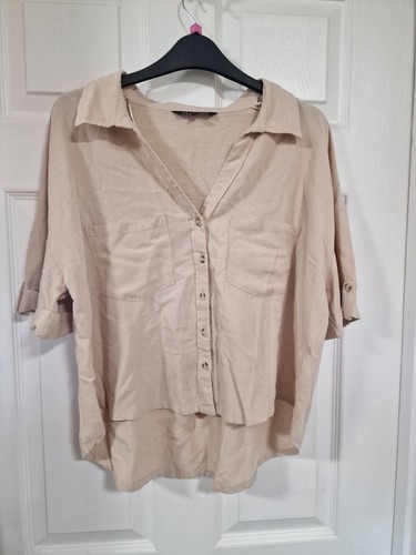Peacocks beige box shirt - peacocks.,