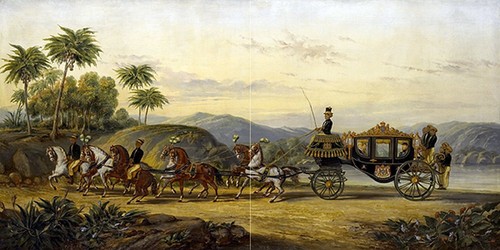 Tile mural carriage horses - tile,