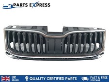 SKODA OCTAVIA 2017 - 2020 FACELIFT OE FRONT BUMPER UPPER GRILL WITH CHROME TRIM