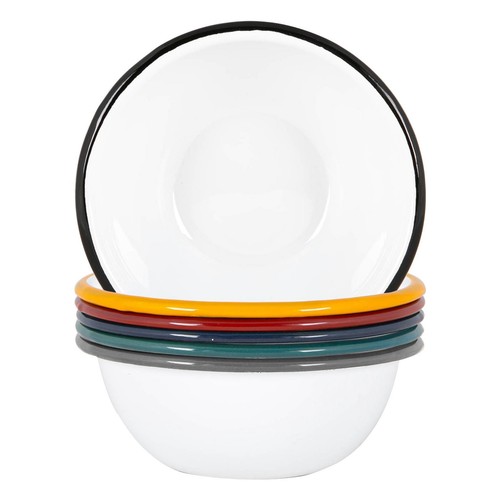 White enamel bowls - white,