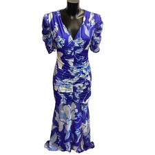 Lipsy Dress Floral Blue Rushed