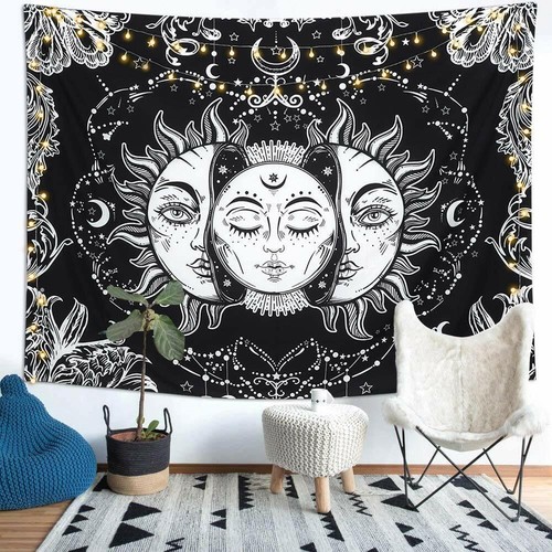 Sun moon tarot tapestry - moon,