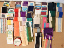 Lot of 58 Vintage Craft/Sewing Seam Binding & Hem Facing Tape Remnants /Packages