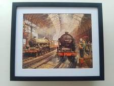 Philip Hawkins Steam Train print 'New Street 1957' Birmingham Station FRAMED