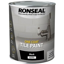 Ronseal One Coat Tile Paint Black Gloss 750ml