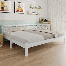 Daybed SIngle Bed 3ft White Guest Bed Sofa Bed, Pull out Trundle for Living Room
