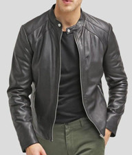 Mens Leather Jacket Coat Size