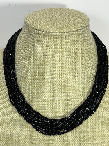 Vintage black seed bead - seed,