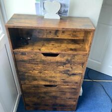 Industrial Shoe Cabinet Tall Storage Cupboard Shelves Rustic Unit Vintage Hall