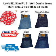 Levis 511 Slim Fit  Stretch Denim Jeans Multi Colour Size 30 32 34 36 38