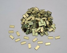 100 pieces, Light Gold Glass Mirror Tiles,  Approx 1 X 0.5 cm, 1.8 mm Thick, 