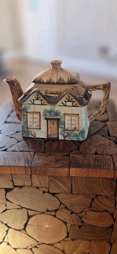 Ceramic cottage house tea pot - ceramic,