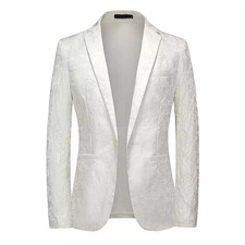 Men Fit Tuxedo Dress Jacket Suit Blazer Smart Formal Dinner Party Prom Coat Tops