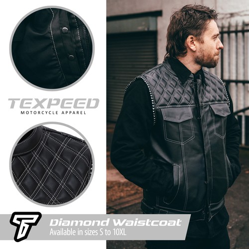 Real leather diamond waistcoat - real,