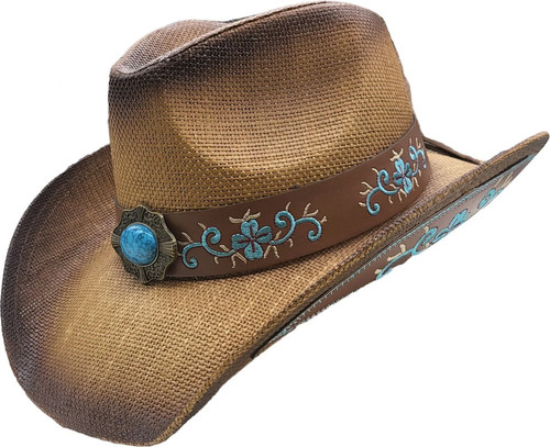Embroidered cowboy hat summer - cowboy,
