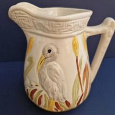 Shorter & Son Staffordshire Ceramic Jug Crane Heron Design