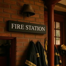 Fire station Sign Wooden Signs
